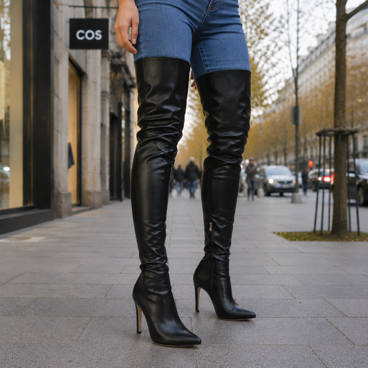 Women's knee-high boots with heel strap durable – Stilla