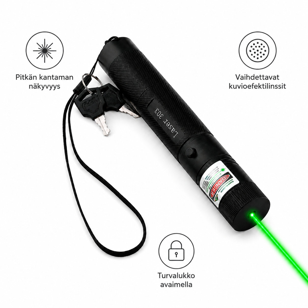 Laser pointer | Red, green long-range laser | Powerful pocket laser
