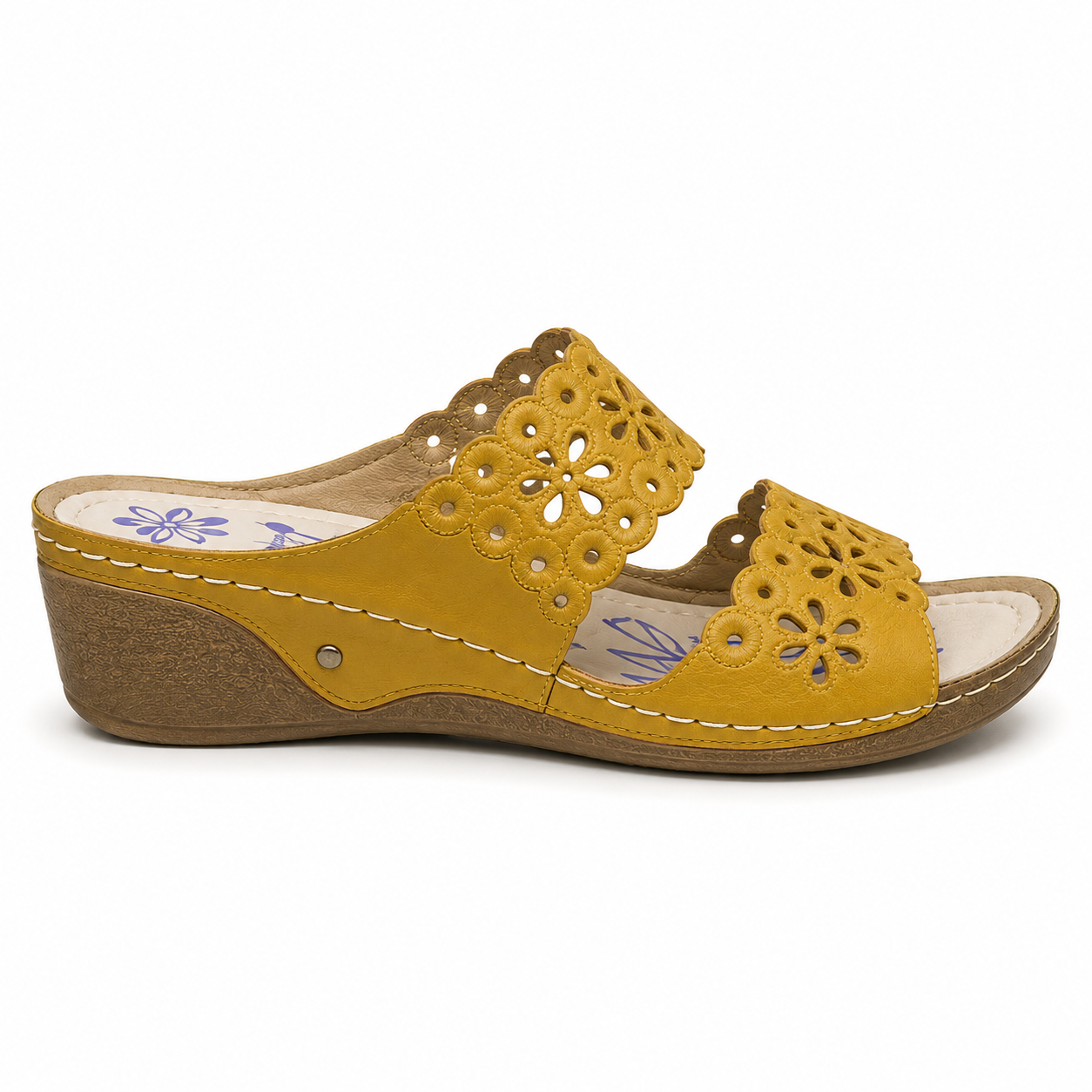 Orthopedic sandals floral pattern wedge heel