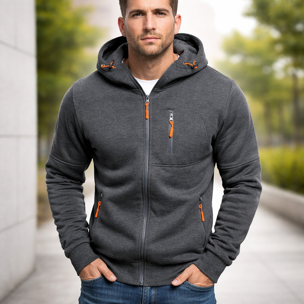 Men's Zip-Up Hoodie | Casual Sportswear | Comfortable Fit