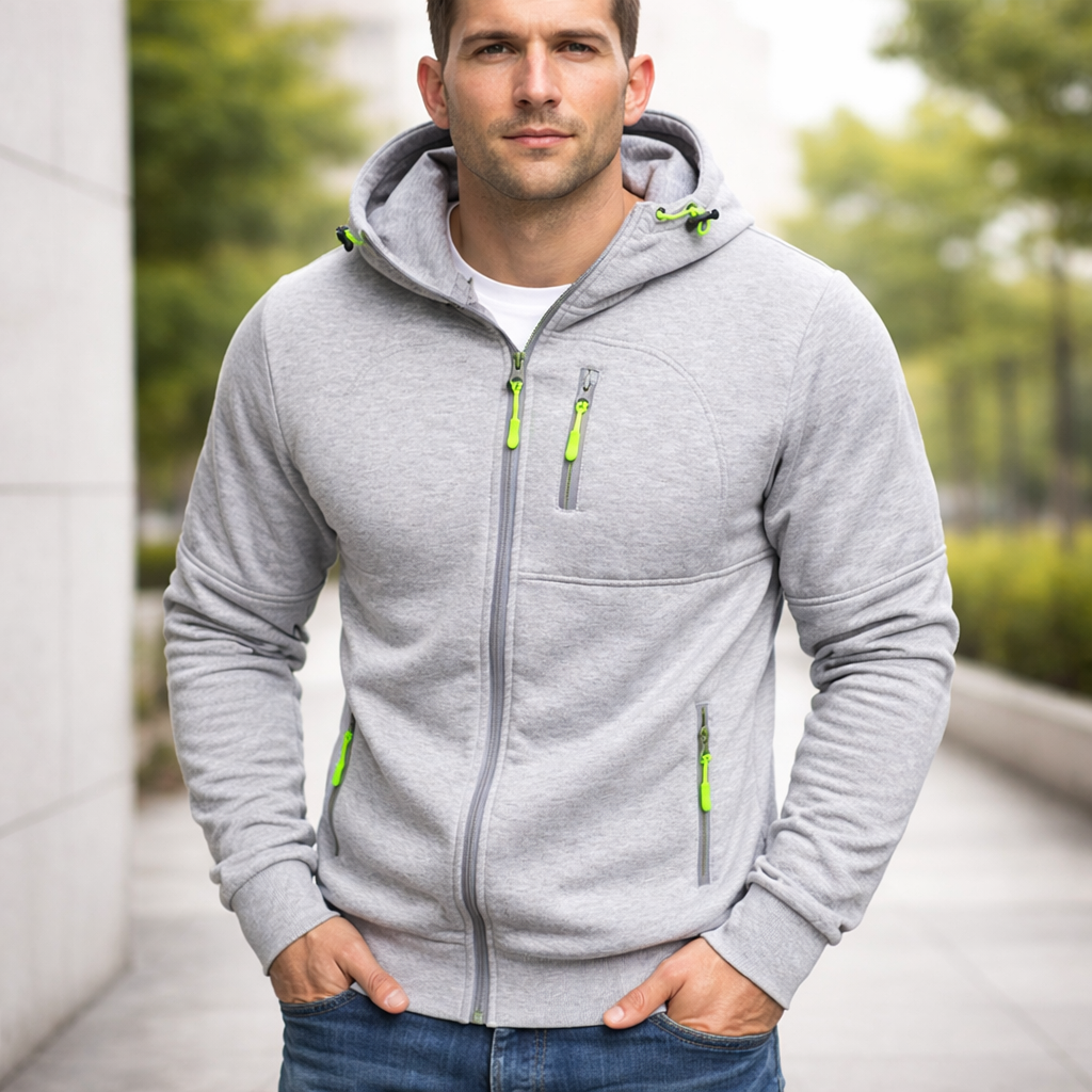 Men's Zip-Up Hoodie | Casual Sportswear | Comfortable Fit