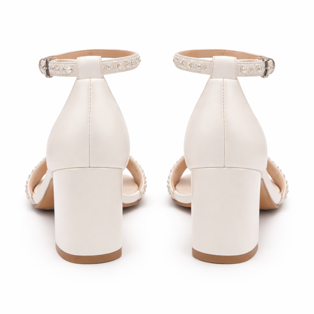 Women’s Sandals | White, Heel, Crystals | For Weddings