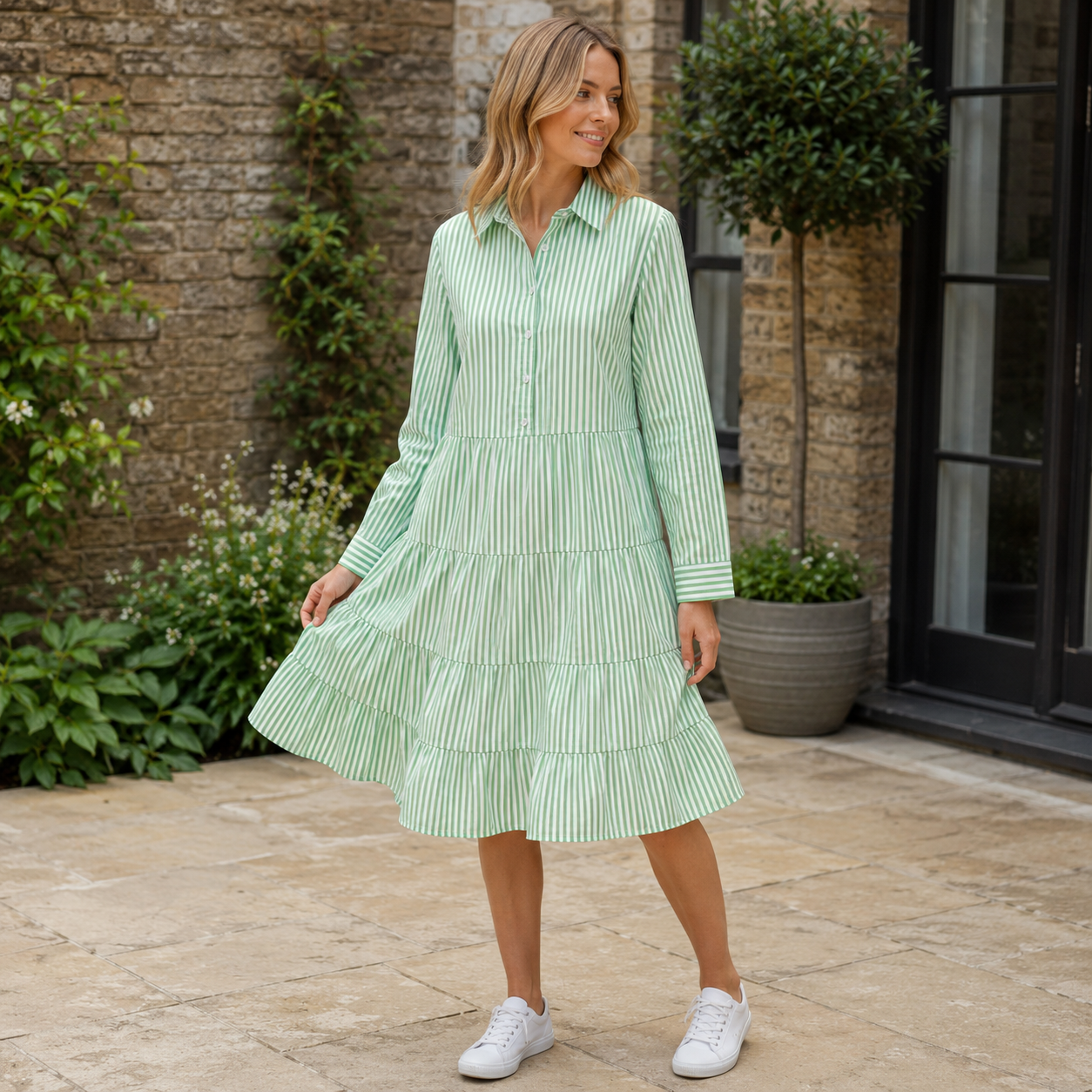 Striped summer dress A-line airy – Emilia