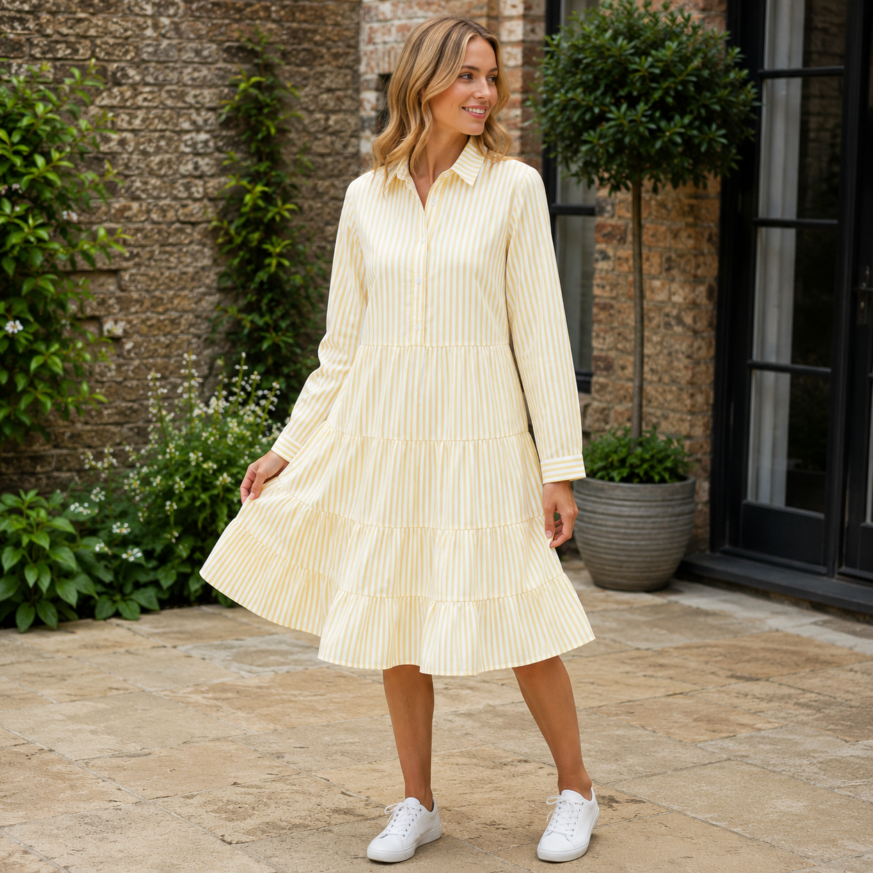 Striped summer dress A-line airy – Emilia