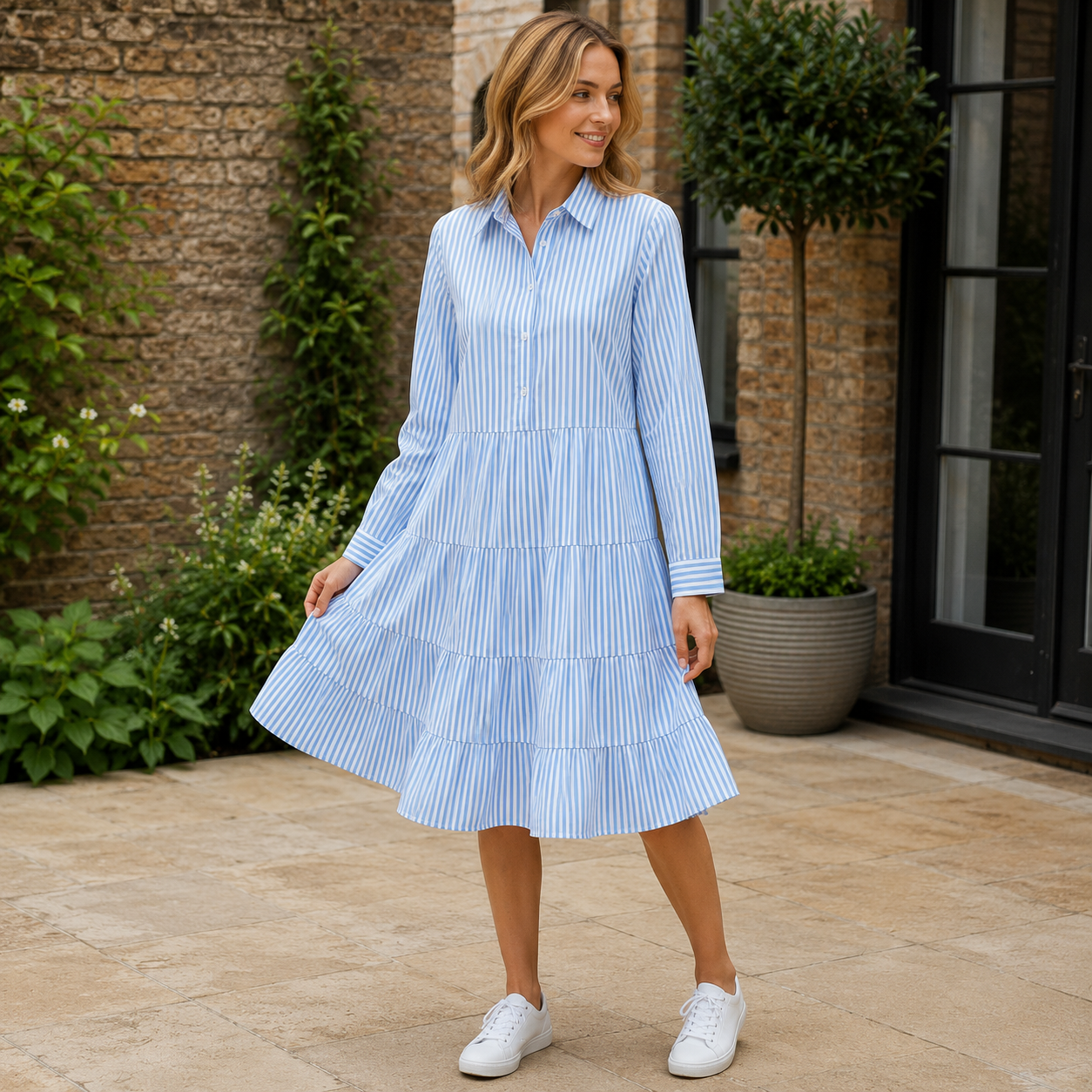 Striped summer dress A-line airy – Emilia