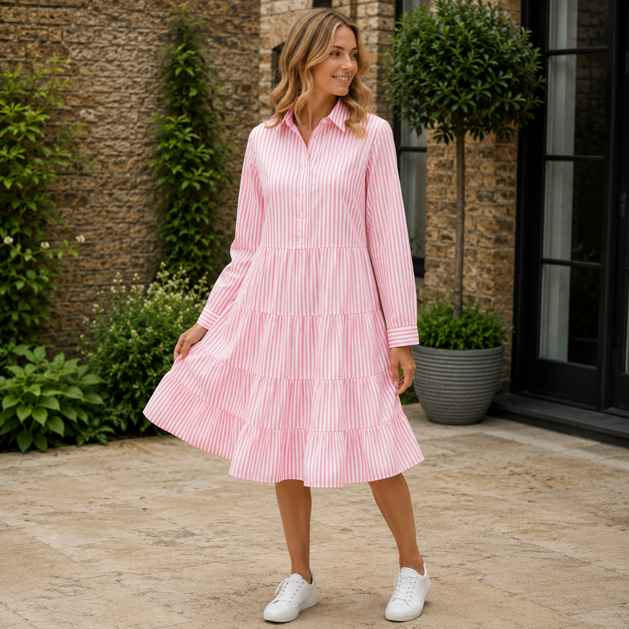 Striped summer dress A-line airy – Emilia
