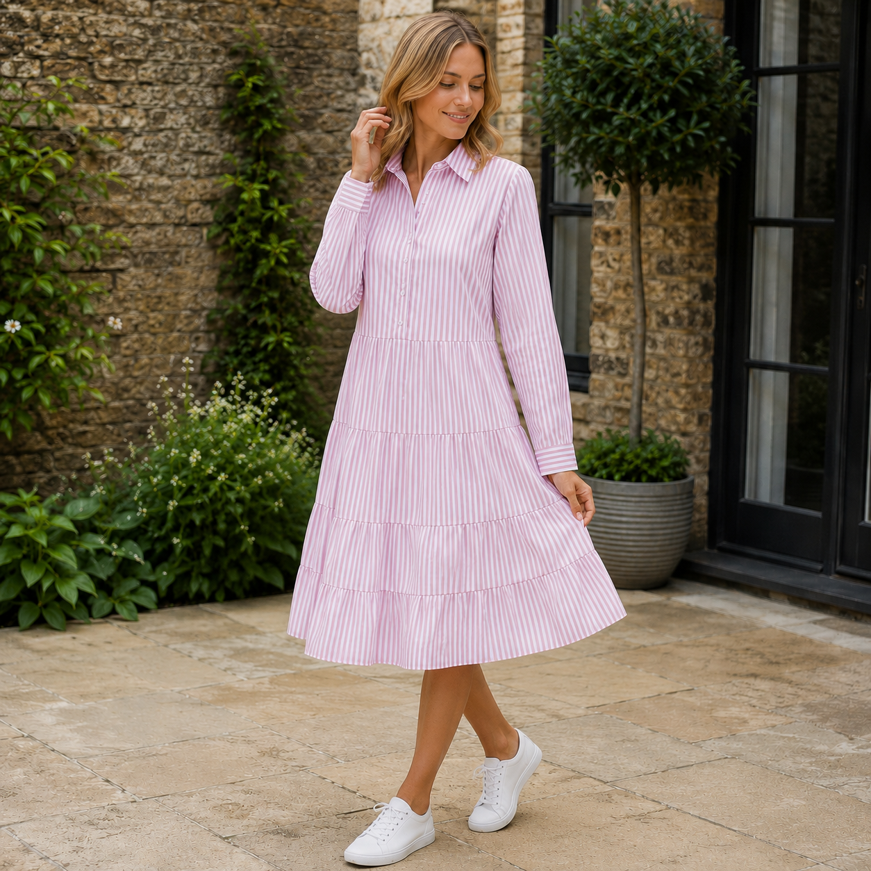 Striped summer dress A-line airy – Emilia