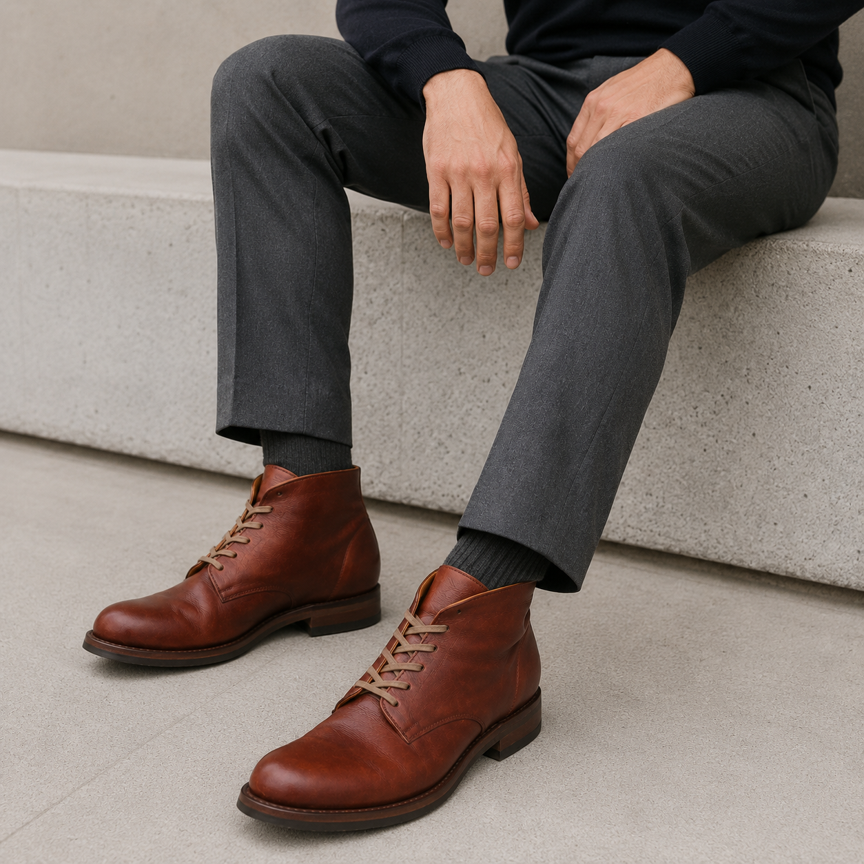Men's leather boots in classic style