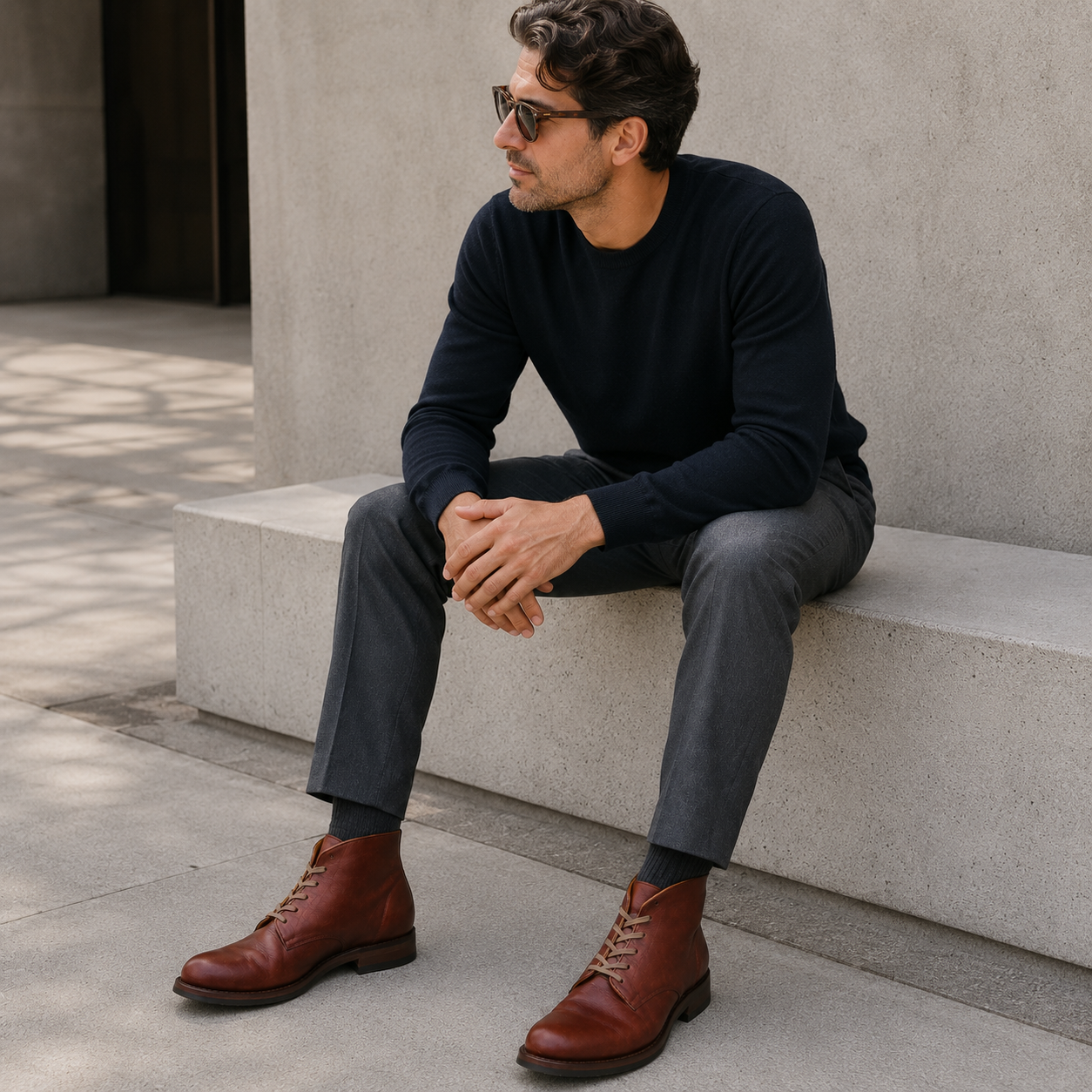 Men's leather boots in classic style