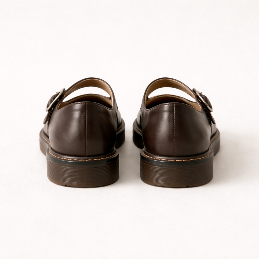 Women's Mary Jane Shoes | Leather Flat, Vintage Style | Adjustable Strap