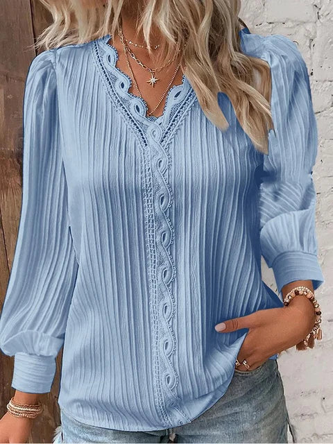 Women's lace blouse | V-neck | Elegant summer style