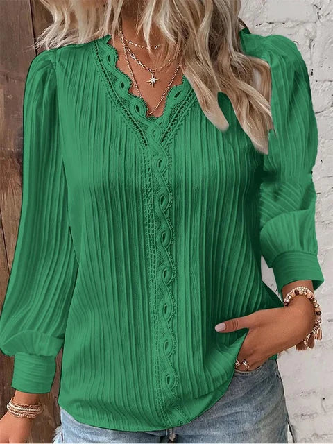 Women's lace blouse | V-neck | Elegant summer style