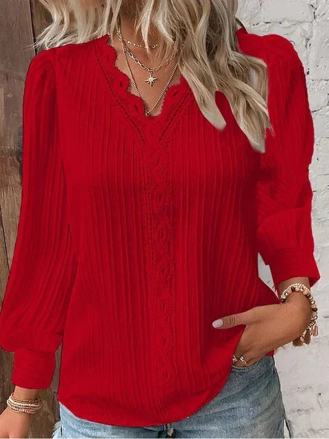 Women's lace blouse | V-neck | Elegant summer style