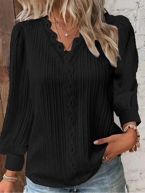 Women's lace blouse | V-neck | Elegant summer style