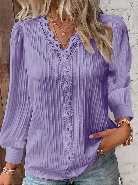 Women's lace blouse | V-neck | Elegant summer style