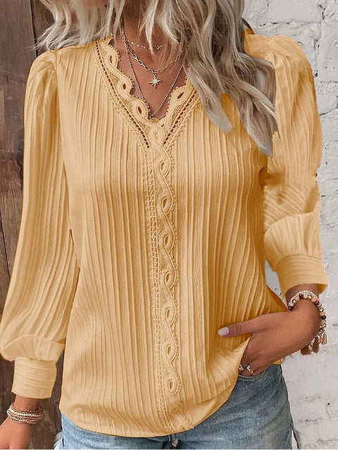 Women's lace blouse | V-neck | Elegant summer style