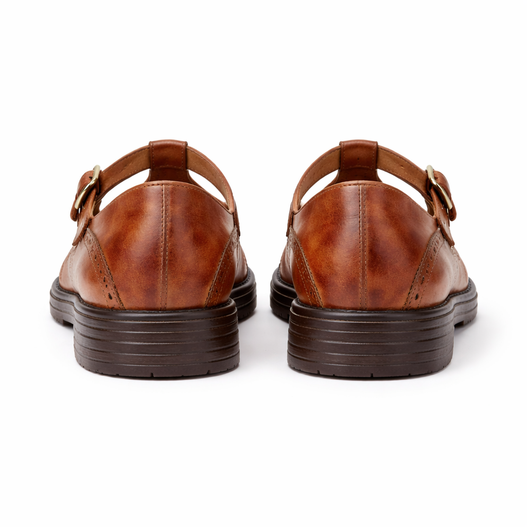Women's Mary Jane shoes | Brogue style leather | Comfortable ballerinas