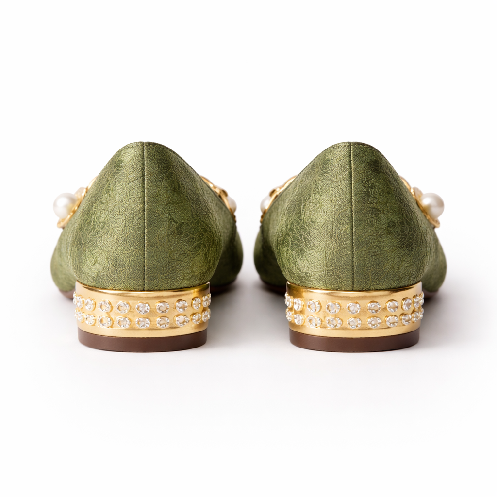 Women's Mary Jane shoes | Square toe, orthopedic comfort | Ballet shoes with pearl trim