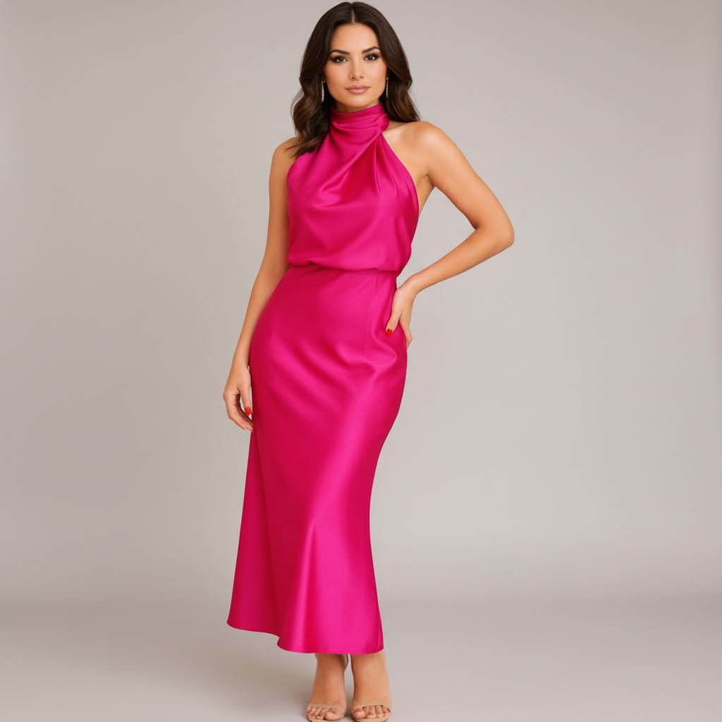 Midi dress | Draped design | Ideal for special occasions