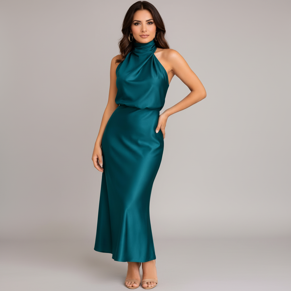 Midi dress | Draped design | Ideal for special occasions