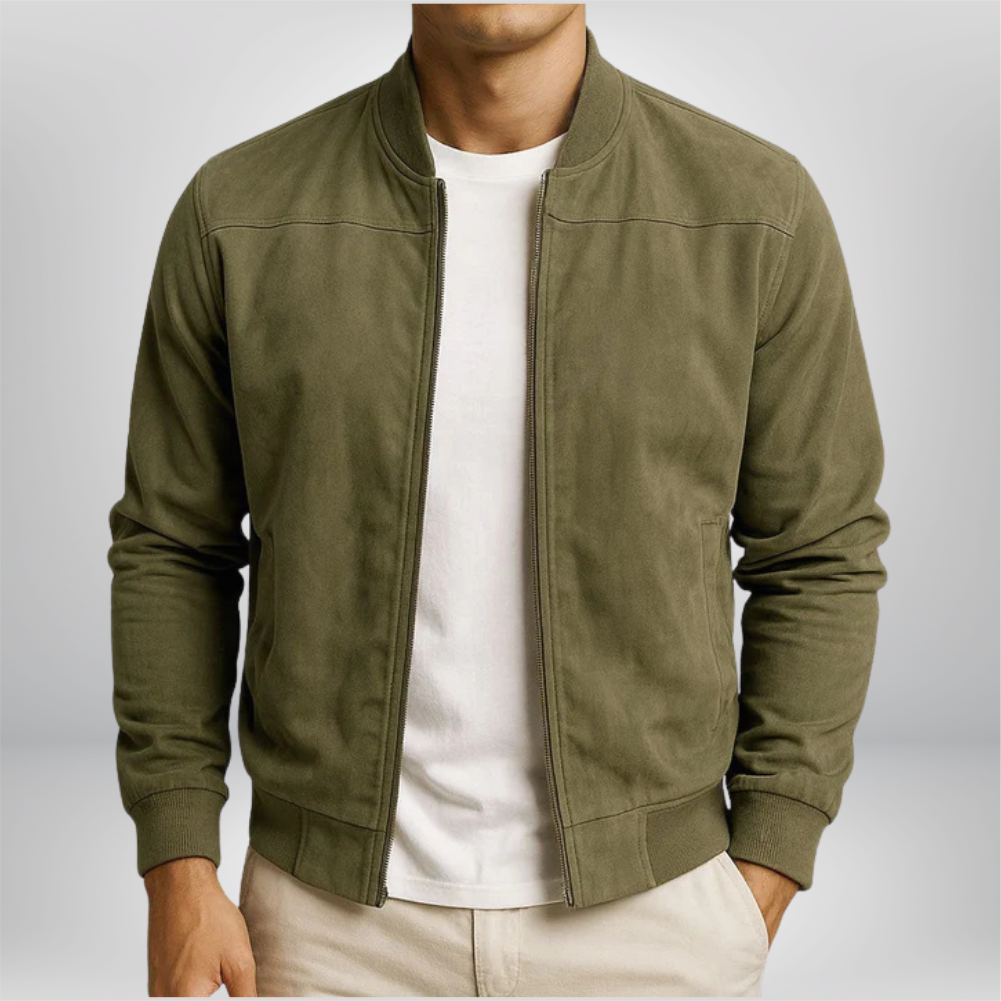 Quinn | Men's Leather Bomber Jacket | Modern Urban Style