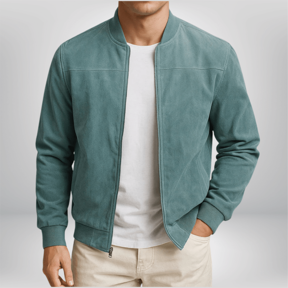 Quinn | Men's Leather Bomber Jacket | Modern Urban Style