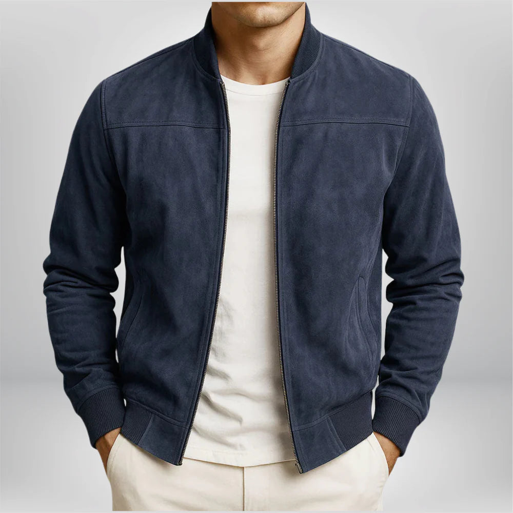Quinn | Men's Leather Bomber Jacket | Modern Urban Style