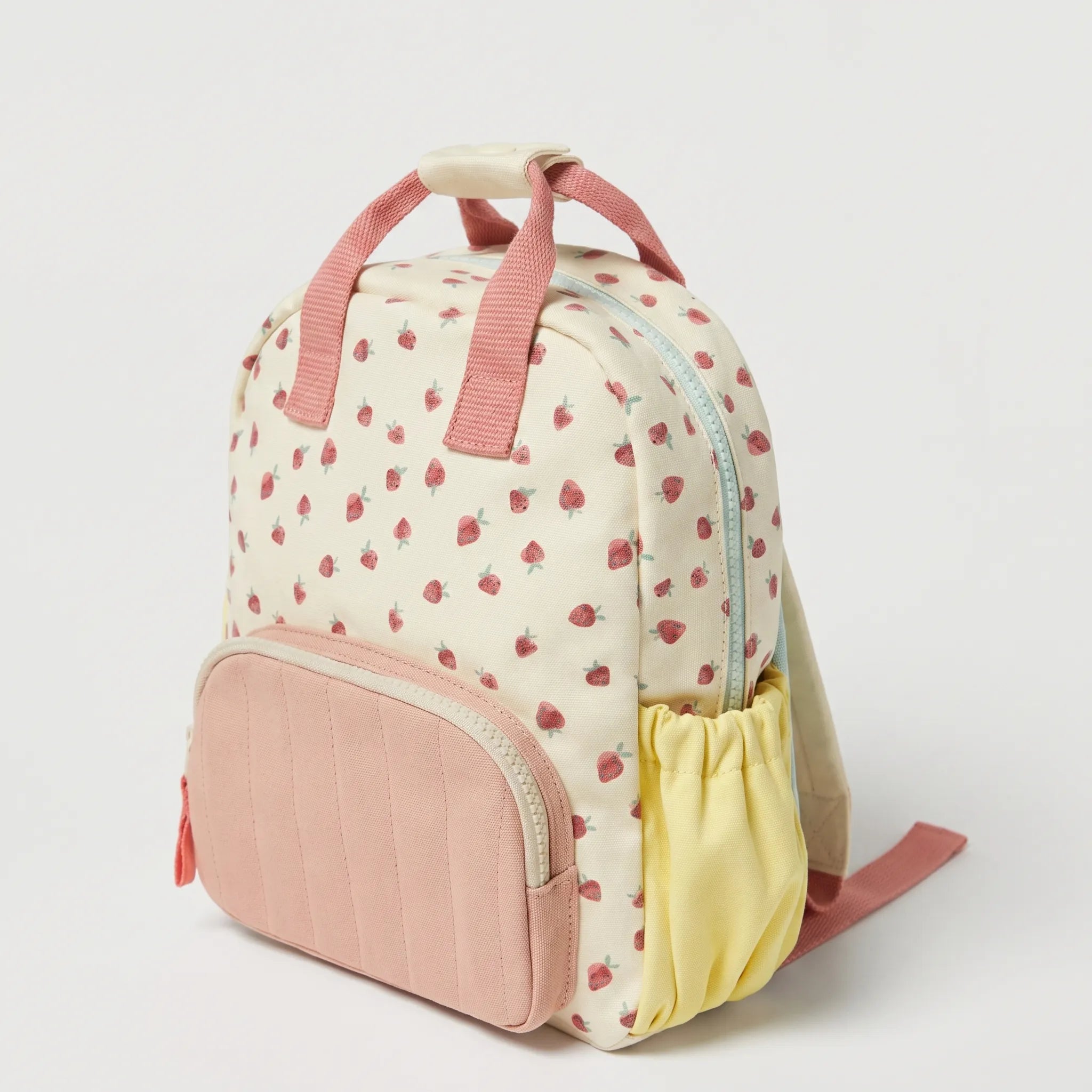 School Backpack Strawberry Pattern | Kids | Colorful Color Background