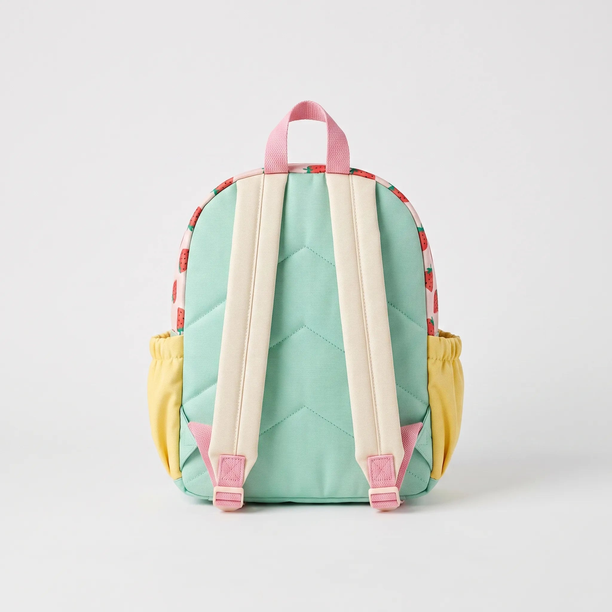 School Backpack Strawberry Pattern | Kids | Colorful Color Background