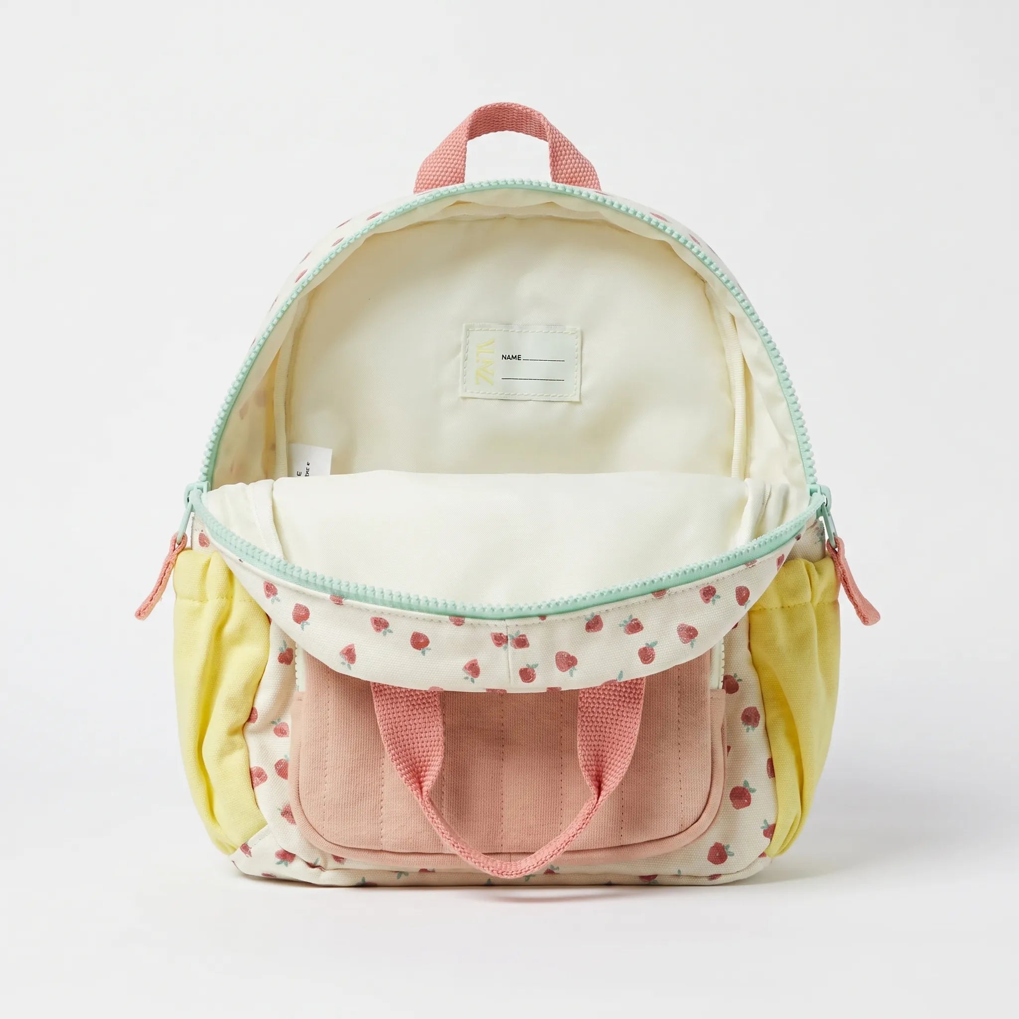 School Backpack Strawberry Pattern | Kids | Colorful Color Background