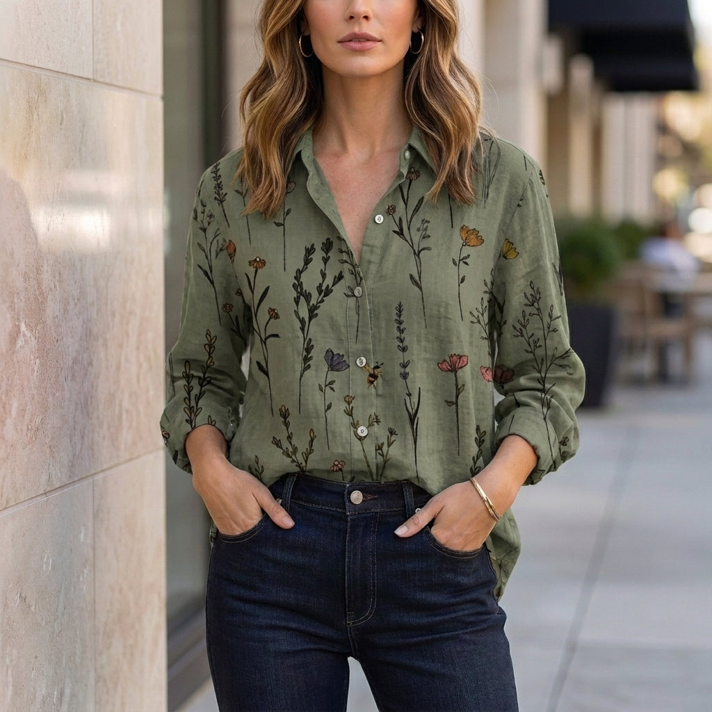 Women's Shirt | Abstract Print, Casual Coastal Style