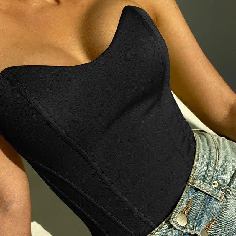 Women's Corset Top | Heart Neckline, Strapless Model