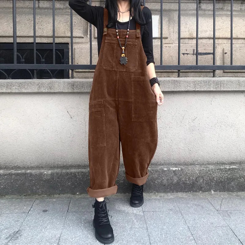 Women's Corduroy Jumpsuit | Oversized, Autumn Style | Casual, Comfortable