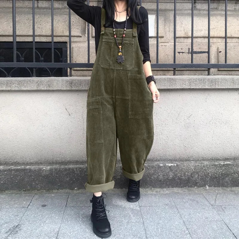Women's Corduroy Jumpsuit | Oversized, Autumn Style | Casual, Comfortable