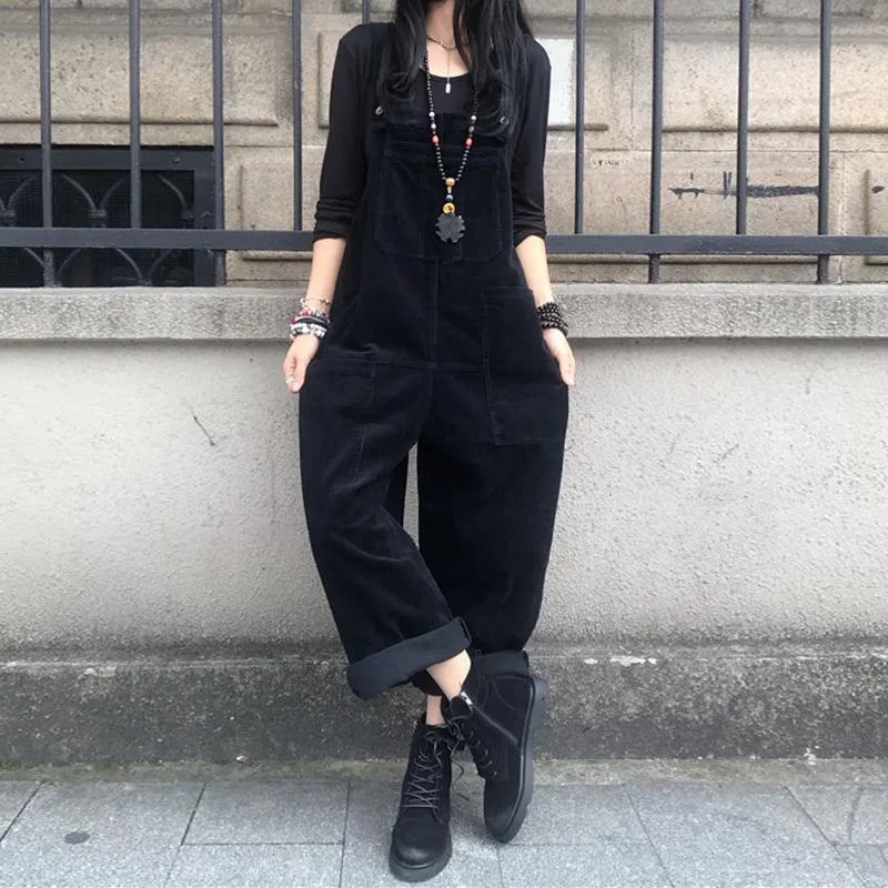 Women's Corduroy Jumpsuit | Oversized, Autumn Style | Casual, Comfortable