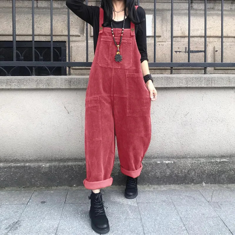 Women's Corduroy Jumpsuit | Oversized, Autumn Style | Casual, Comfortable