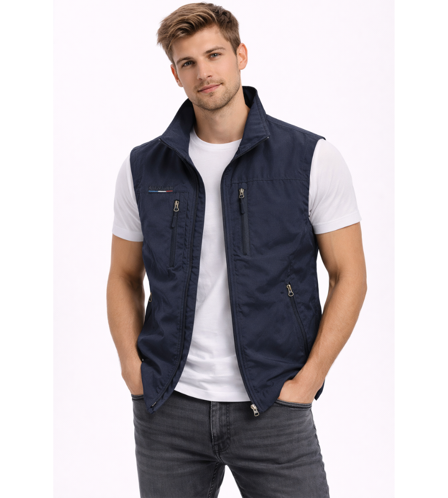 Men's Outdoor Vest | Zipper | Stand Collar | Zippered Pockets