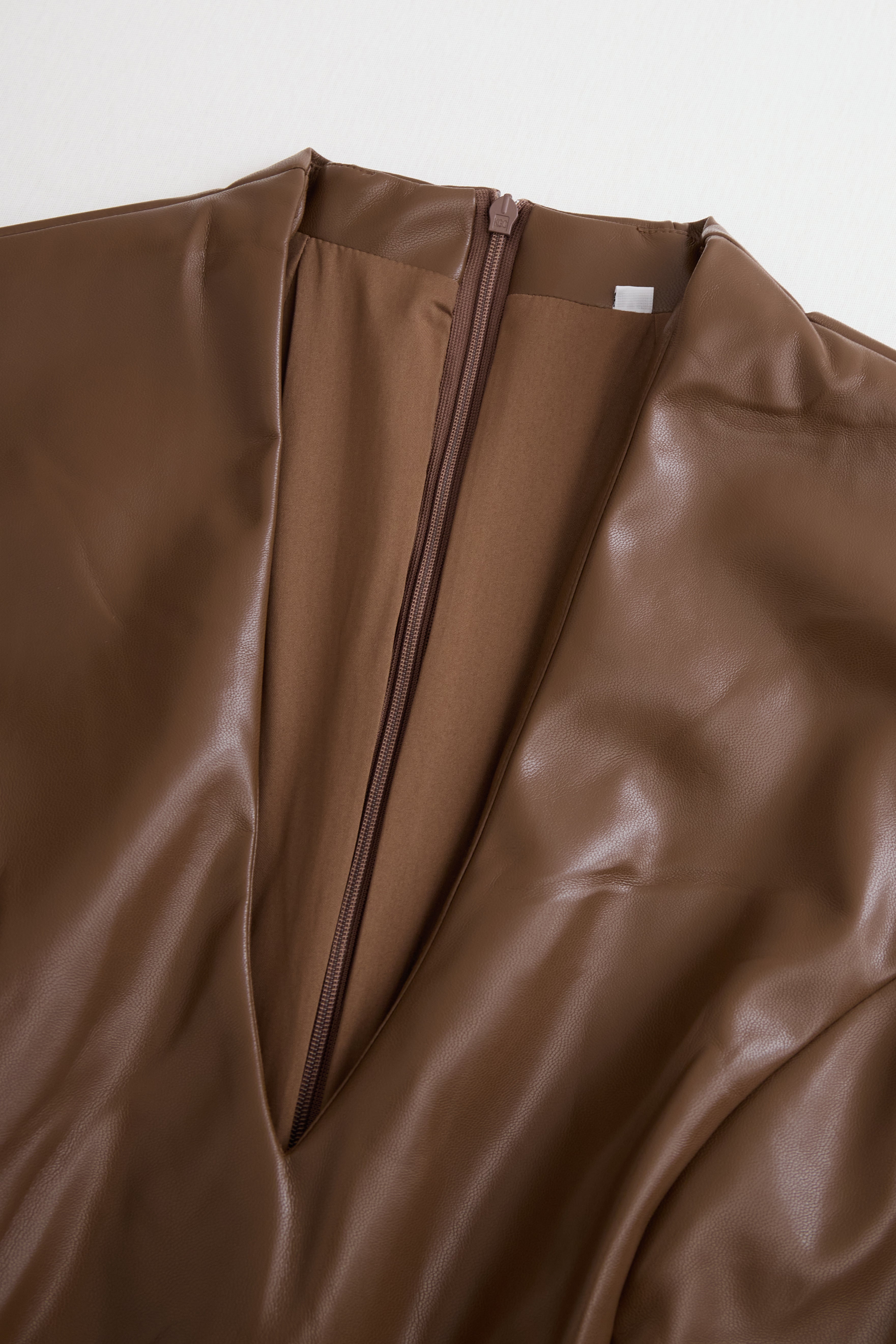 Women's Faux Leather Dress | Bodycon, Long Sleeve | Party and Evening
