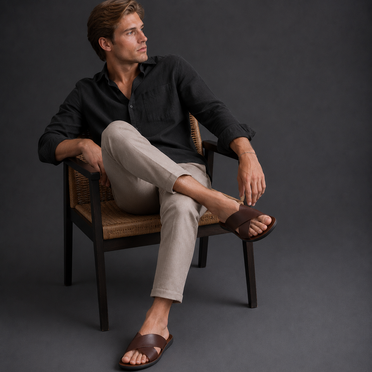 Men's Leather Non-slip Breathable Sandals