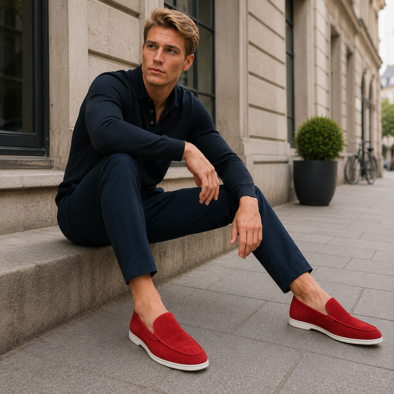 Men's leather loafers classic Carlotta