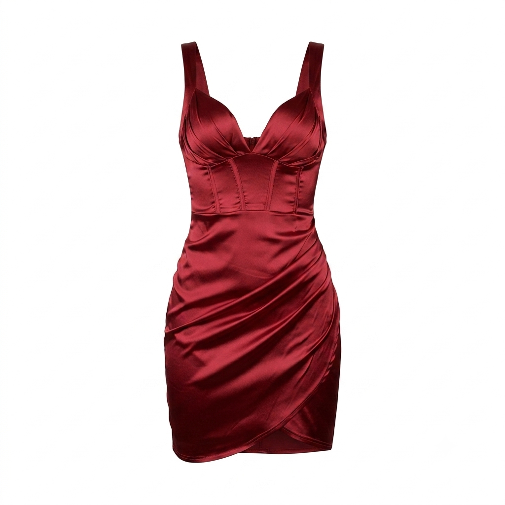 Women's Silk Blend Mini Dress | Brown, Stylish, Shaping