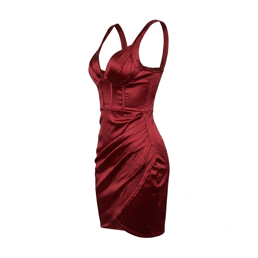 Women's Silk Blend Mini Dress | Brown, Stylish, Shaping