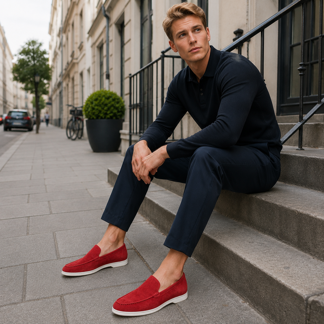 Men's leather loafers classic Carlotta