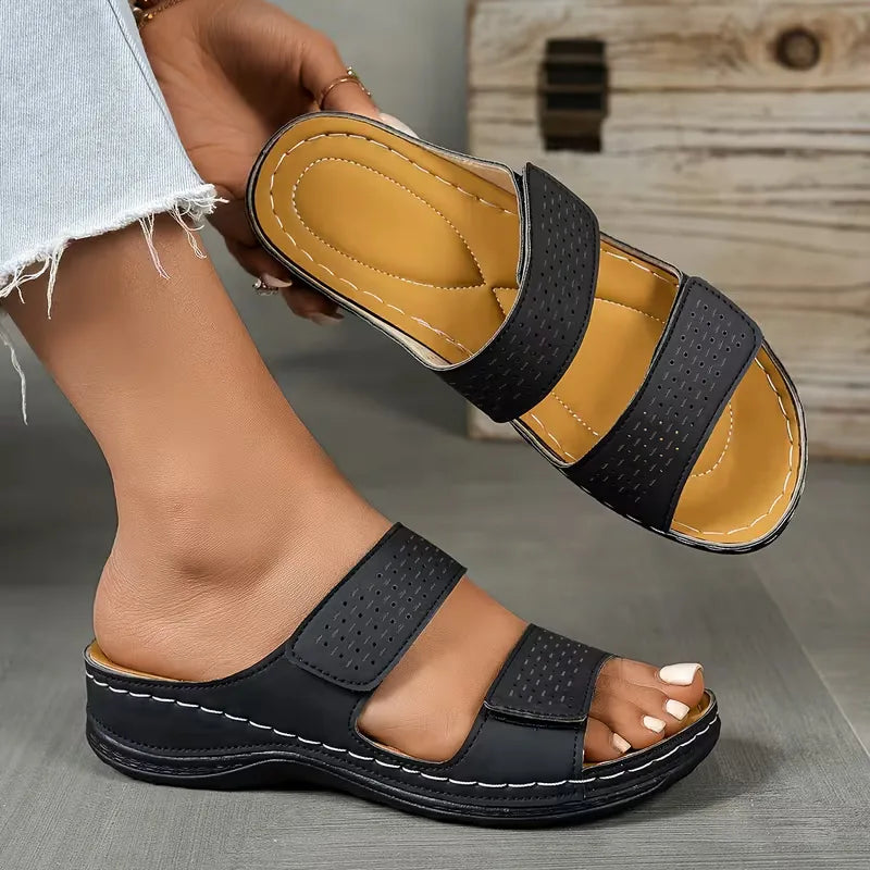 Women's Sandals | Orthopedic Double Straps, Cushioned Sole