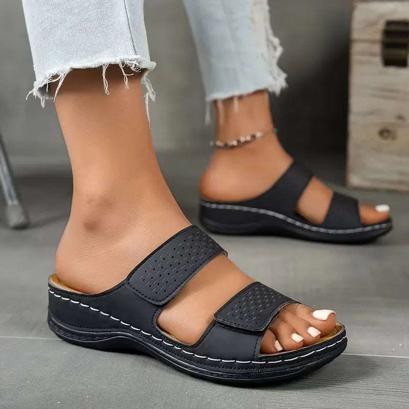 Women's Sandals | Orthopedic Double Straps, Cushioned Sole