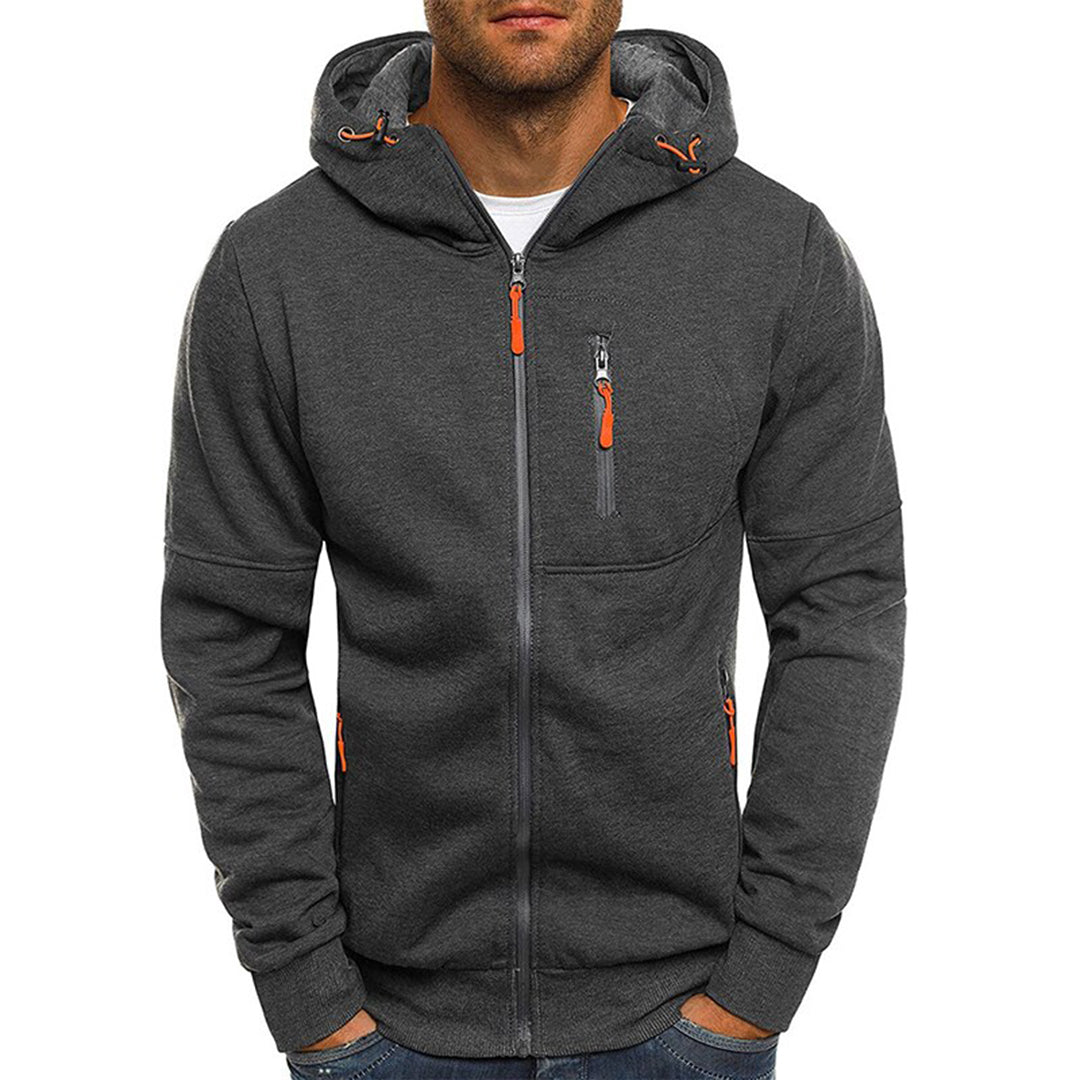 Men's hoodie | With zipper, relaxed fit | Gray