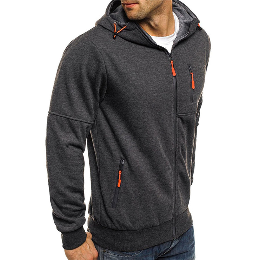 Men's hoodie | With zipper, relaxed fit | Gray
