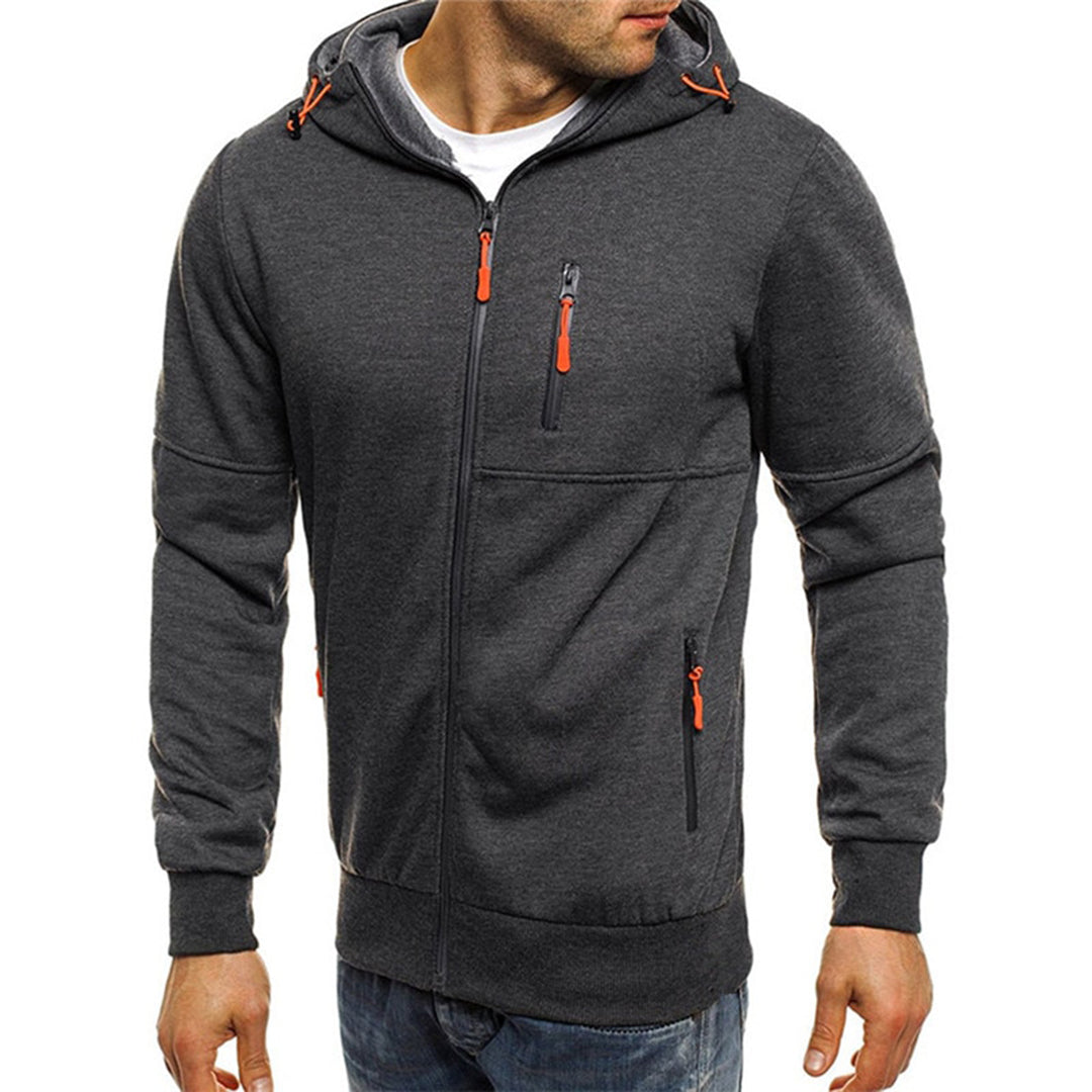 Men's hoodie | With zipper, relaxed fit | Gray