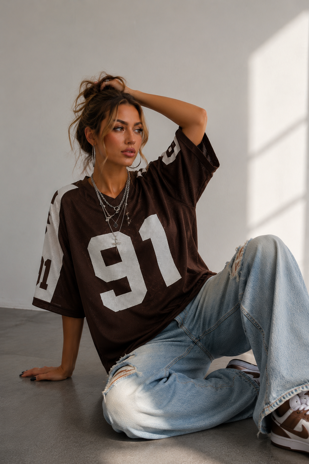 Sports shirt with oversized cut | Digital print | Y2K streetwear