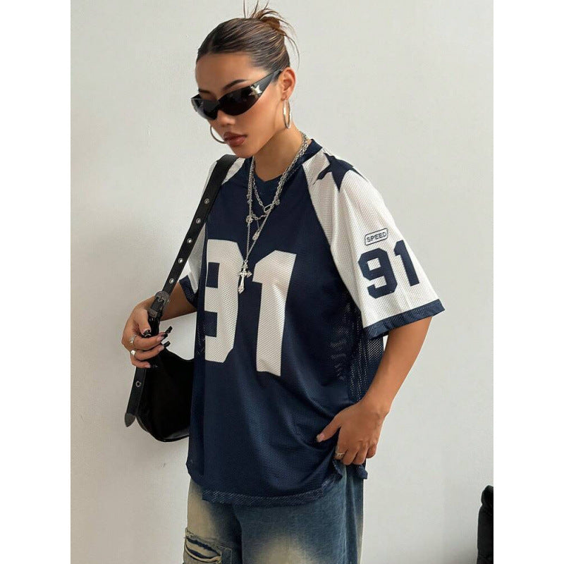 Sports shirt with oversized cut | Digital print | Y2K streetwear